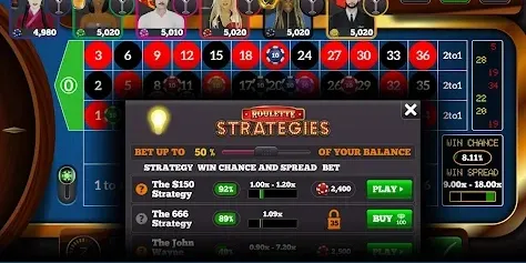 Online casino interface
